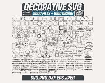 Decorative Elements SVG Bundle – Dividers Bundle Svg, 5000+ Files | 1000+ Unique Designs | Frames, Borders, Flourishes | Cricut & Silhouette