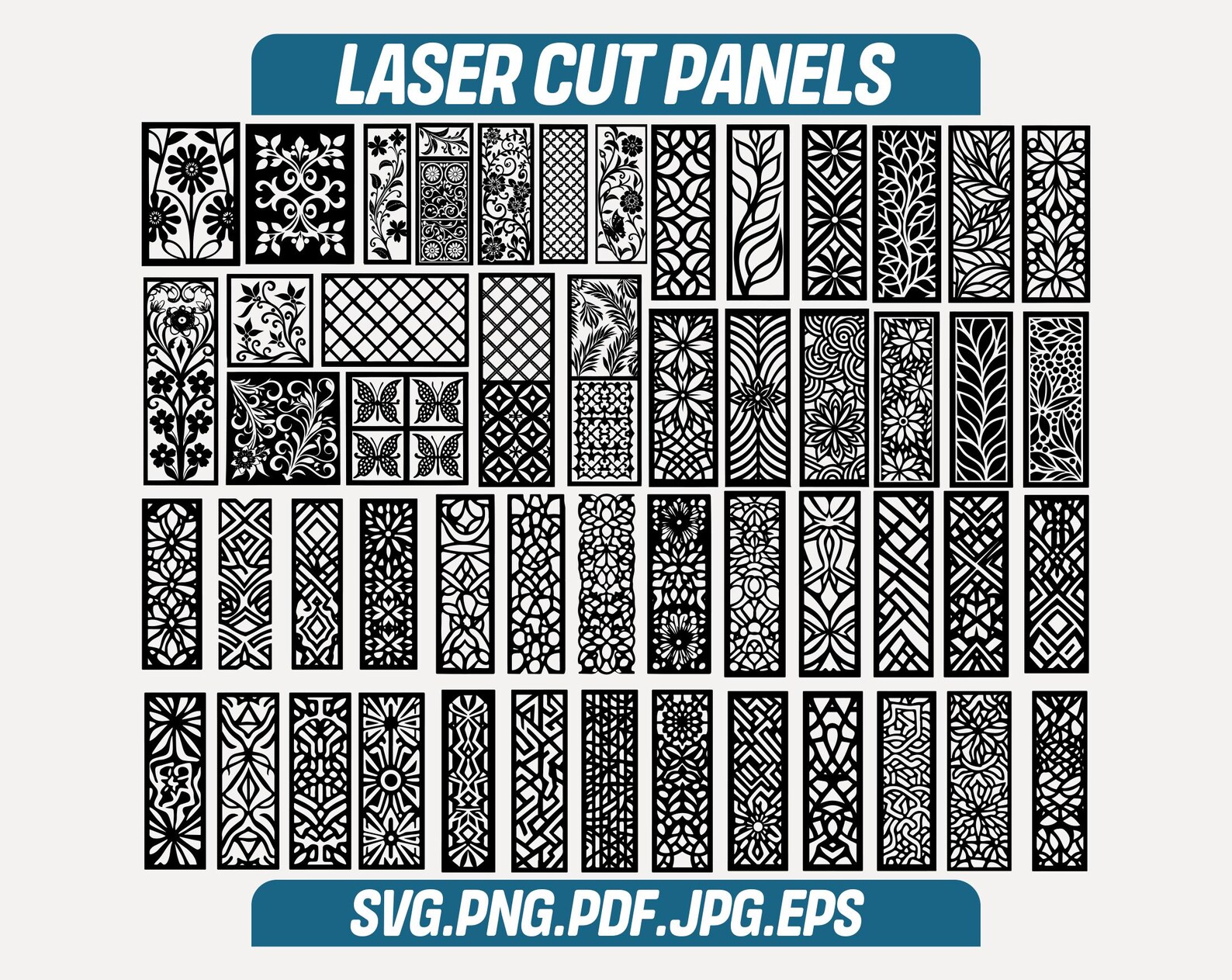 Laser Cut Panels SVG Bundle, Decorative Panel Collection, Geometric ...