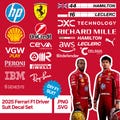 Ferrari 2025 Formula 1 Sponsor Logo Decals for Ferarri Racer Suit - SVG and PNGs - Instant Download Files