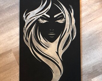 Schöne Wandkunst, Frau Silhouette, moderne Wandkunst,