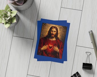 Sacred Heart Postcard Set: Catholic Stationery with Envelopes