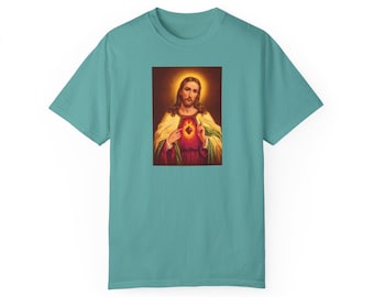 Sacred Heart of Jesus T-shirt, Vintage Religious Graphic Tee
