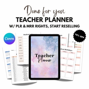 Lehrerplaner 2024 und 2025, druckbarer Planer, Stundenplan, Stundenplan, Anwesenheitsplan, Grammatur, Grammatur, mit PLR und Master Resell Right MRR Verkaufen