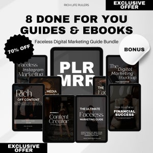 Ultimate Faceless Marketing Bundle With MRR Faceless Digital Marketer MRR Guide PLR Faceless Starter Kit Master Resell Rights Education New