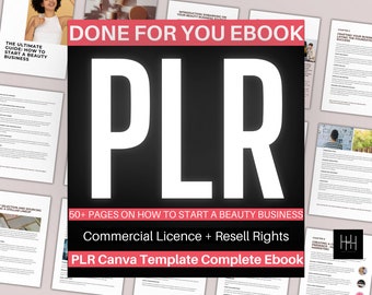 Beauty Business PLR Ebook: Done-For-You Resell Rights (Canva Template)