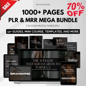 PLR MRR Mega Bundle: Faceless Digital Marketing, 12+ Guides