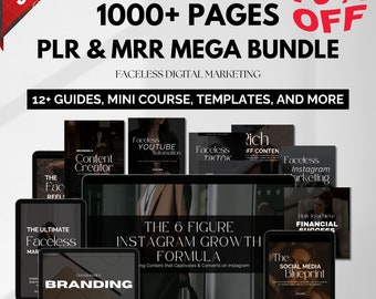 PLR MRR Mega Bundle: Faceless Digital Marketing, 12+ Guides
