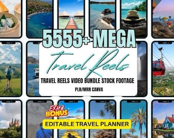 5500+ Luxury Travel Reels | MRR PLR Videos (Canva)