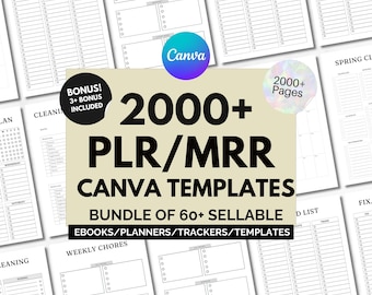 2000+ Canva Planner Templates: MRR PLR Ebook Bundle