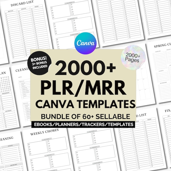 2000+ Canva Planner Templates: MRR PLR Ebook Bundle