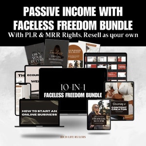 Passive Income PLR MRR Bundle: Faceless Freedom, Resell Rights