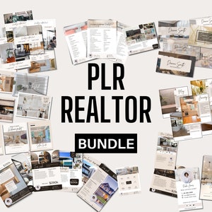 Pacchetto di guide immobiliari PLR, guida per acquirenti e venditori, modelli, cartoline, volantini, Canva, marketing sui social media con diritti di marchio privato