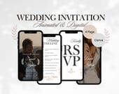 Animated Wedding Invitation: Editable Digital Invite, RSVP (Canva)