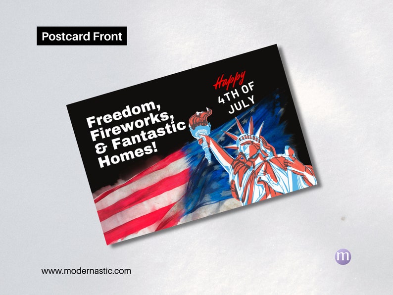 real estate postcards 4th of july
