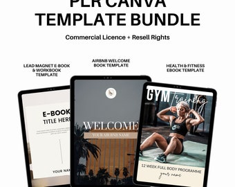 PLR Canva Template Bundle: Fitness, Airbnb, Lead Magnet (Resell Rights)