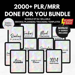 60 MRR PLR Ebook Editable Planners Trackers and Journals w/ Private Label Rights & Master Resell Rights DFY eBooks to Resell Passive Income