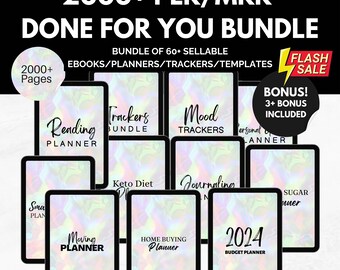 60+ MRR PLR Ebook Planner Bundle: Resell Rights, Passive Income