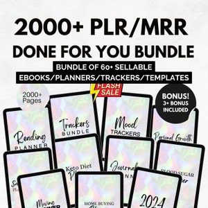 2000+ Canva Planner, MRR PLR Bundle Ebook Editable Tracker and Journal w/ Private Label Rights & Master Resell Rights DFY eBooks Resell