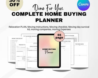 Home Buying Planner: First-Time Homebuyers & Realtor Guide (44-Page Printable, PLR)