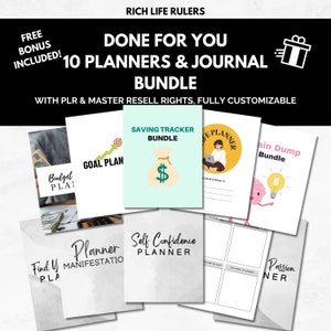 10 MRR PLR Ebook Bearbeitbare Planer Tracker und Journals mit Privatmarken- und Master-Wiederverkaufsrechten DFY eBooks zum Weiterverkauf eines passiven Einkommens