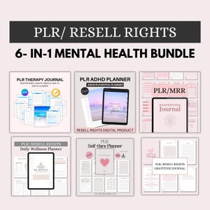 6-in-1 Mental Health PLR Planner Bundle: ADHD, Therapy, Wellness (Digital Product)