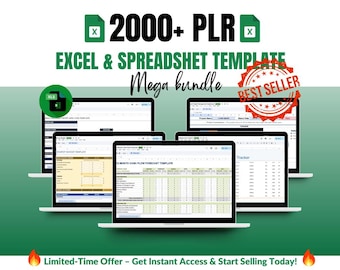2000+ PLR Spreadsheet Templates: Budget & Finance Small Business Bundle Bookkeeping Inventory Tracker