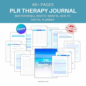 PLR Mental Health Journal: Canva Therapy Planner with Resell Rights
