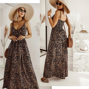 Spaghetti Straps for Women * Leopard Beach Dress * Chase the Sun Frill Trim Maxi Dress * Floral Spring and Summer Maxi Dress * Boho Wear
