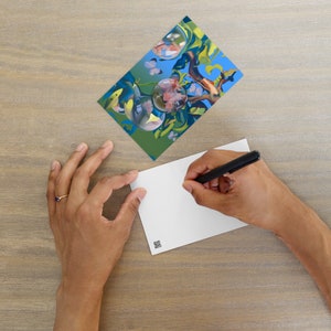 Pacote de 4 cartões postais coloridos, conjunto de cartões postais de 4, pacote de cartões postais de 4, 4 cartões postais, pacote de 4 cartões postais, cartão postal de animais, cartão postal padrão