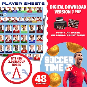 Soccer Time 2.0 Guessing Game | Digital Download | Soccer Futbol Themed Player Sheets You Print At Home | Gift