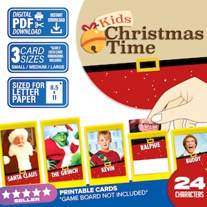Raadspel voor Kerstmis voor kinderen | Digitale download | Kerstkaarten voor kinderen die u thuis kunt afdrukken | Houd het spel gaande!