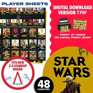 Jeu de devinettes Star Wars 2.0 | Téléchargement numérique | Feuilles de joueur sur le thème de Star Wars à imprimer à la maison | Cadeau