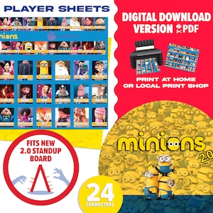 Minions 2.0 Guessing Game | Digital Download | Minion Themed Player Sheets You Print At Home | Gift