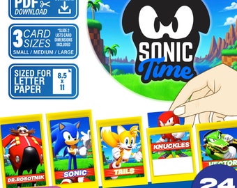 Sonic Time Guessing Game | Digital Download | Sonic Tails Knuckles Eggman Themed Cards You Print At Home | Keep the game going!