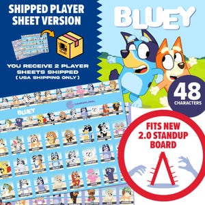 Shipped Blue Dog 2.0 Guessing Game | Physical Player Sheets Shipped To You | Bingo Themed Player Sheets | Gift