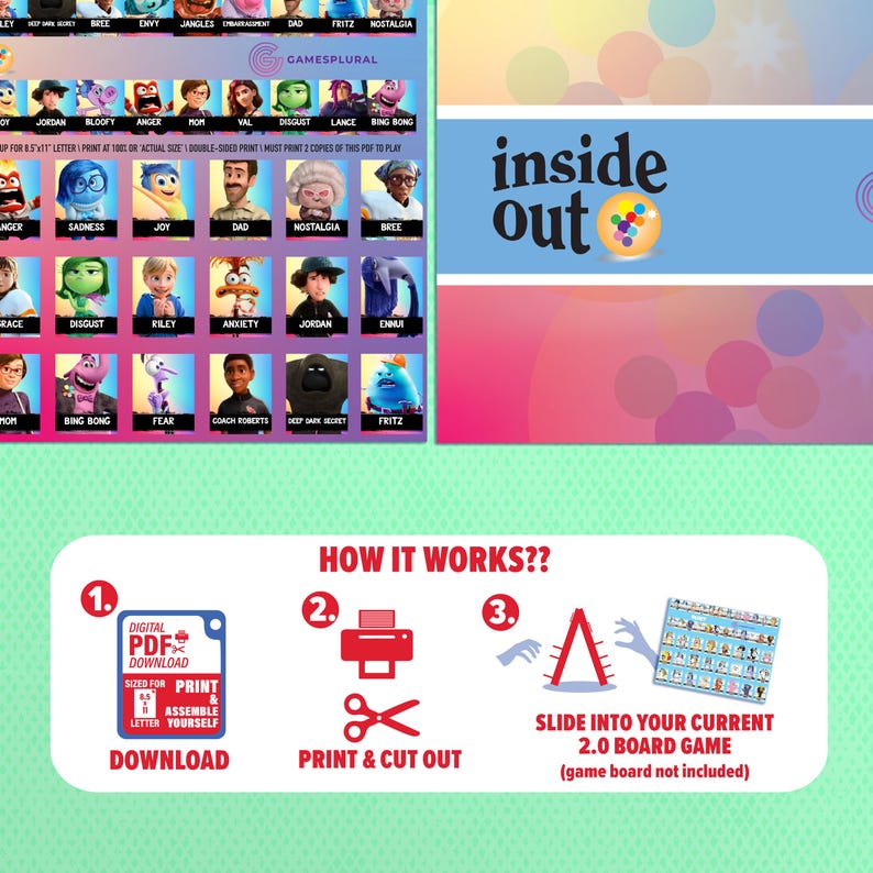Inside Out 2.0 Guessing Game | Digital Download | Joy Sadness Anger ...