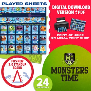 Monsters Time 2.0 Raadspel | Digitale download | Spelersbladen met Monster-thema die u thuis kunt afdrukken | Geschenk