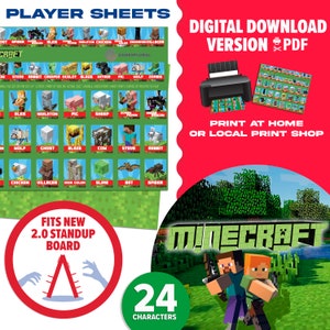 Jeu de devinettes Minecraft 2.0 | Téléchargement numérique | Feuilles de jeu sur le thème Minecraft que vous imprimez à la maison | Cadeau