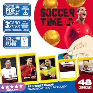 Voetbaltijdraadspel | Digitale download | Kaarten met voetbalthema die u thuis kunt afdrukken | Houd het spel gaande! | Geschenk