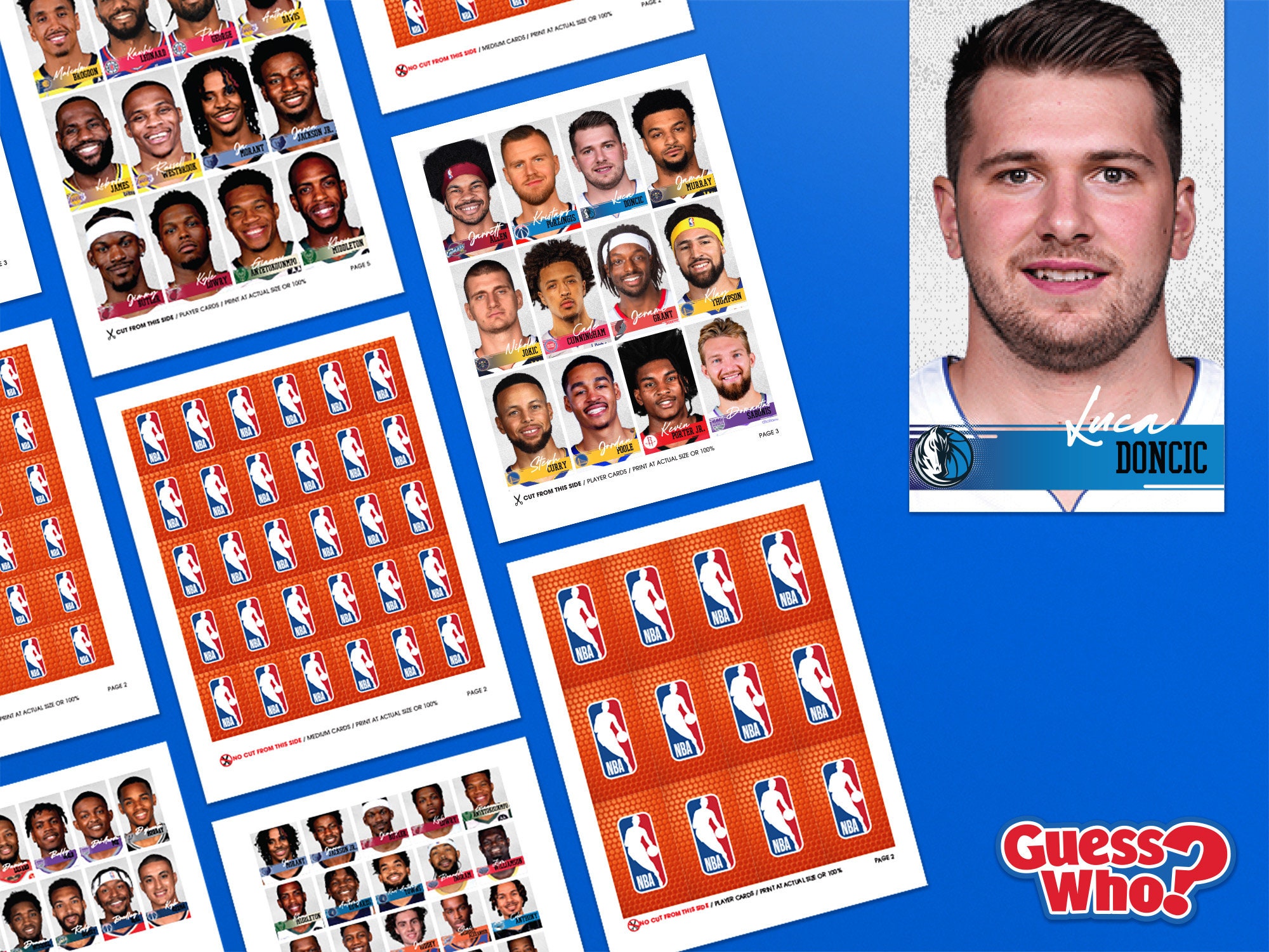 NBA 2021-2022 Guess Who Game Cards Printable Game Pieces For Guess Who ...