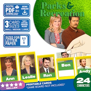 Parks and Recreation Guessing Game | Digital Download | Parks and Rec Themed Cards You Print At Home | Keep the game going!