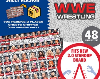 Shipped Wrestling 2.0 Guessing Game | Physical Player Sheets Shipped To You | Wrestling Themed Player Sheets | Gift