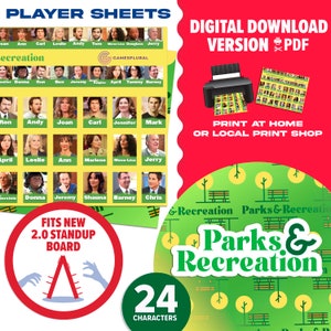 Parks and Recreation 2.0 Guessing Game | Digital Download | Parks & Rec Themed Player Sheets You Print At Home | Gift