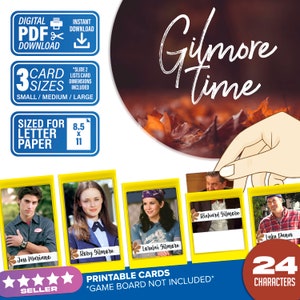 Juego de adivinanzas Gilmore Time / Descarga digital / Tarjetas con temática de Gilmore que puedes imprimir en casa / ¡Sigue jugando!