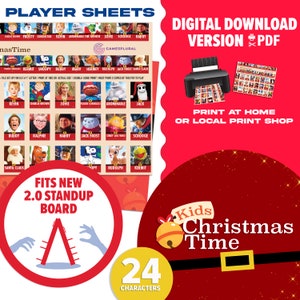Jogo de adivinhação Kids Christmas Time 2.0 | Download digital | Folhas de jogador temáticas de Natal para crianças que você imprime em casa | Presente