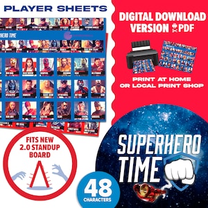 Superhero Time 2.0 Ratespiel | Digitaler Download | Toy Story Themen-Spielerbögen, die Sie zu Hause drucken | Geschenk