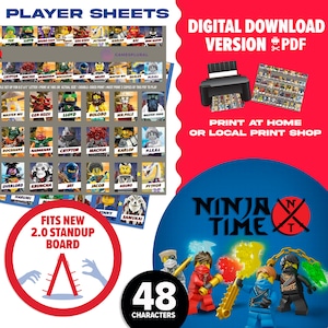 Ninja Time 2.0 Ratespiel | Digitaler Download | Ninja-Spielerbögen, die du zu Hause ausdrucken kannst | Geschenk