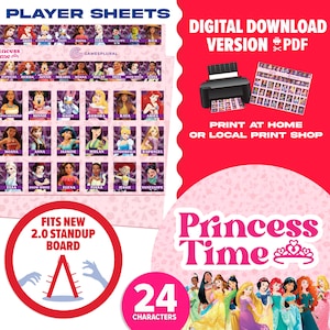 Princess Time 2.0 Guessing Game | Digital Download | Princess Themed Player Sheets You Print At Home | Gift