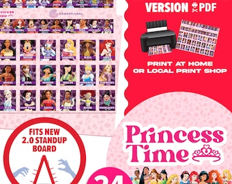 Princess Time 2.0 Guessing Game | Digital Download | Princess Themed Player Sheets You Print At Home | Gift