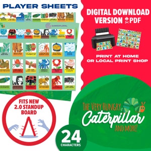 The Very Hungry Caterpillar 2.0 Guessing Game | Digital Download | Hungry Caterpillar Themed Player Sheets You Print At Home | Gift